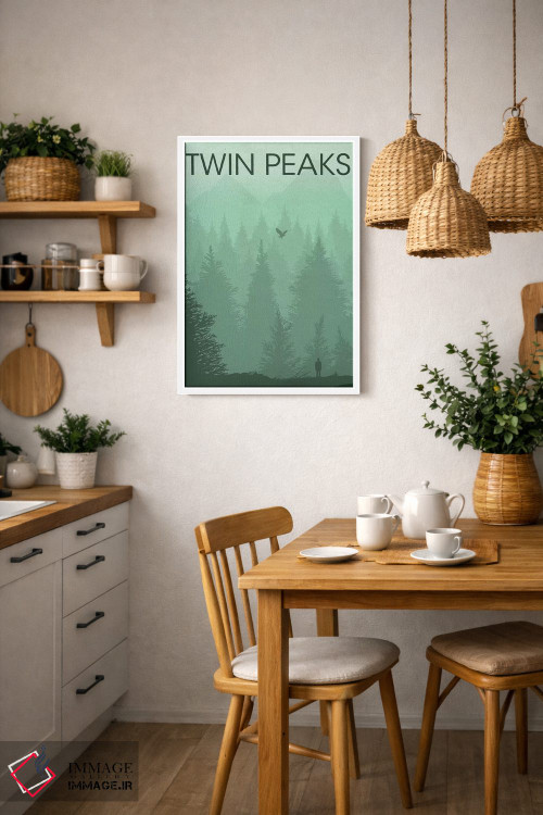 تابلو مینیمال پوستر منظره قله های دوقلو اثر پوپیت - D3W