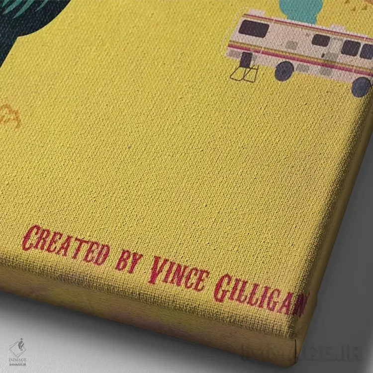 تابلو مینیمال پوستر سبک قدیمی برکینگ بد اثر پوپیت - نمای نزدیک بافت بوم