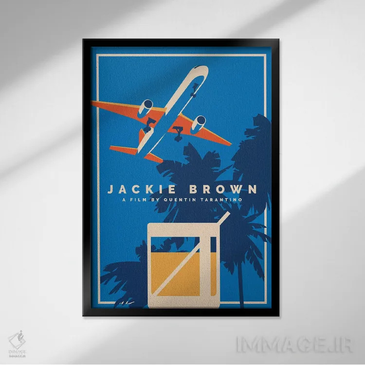 تابلو مینیمال پوستر جایگزین جکی براون اثر پوپیت - نمای قابدار مشکی