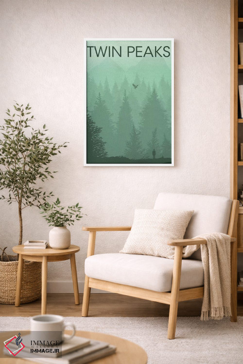 تابلو مینیمال پوستر منظره قله های دوقلو اثر پوپیت - D6W