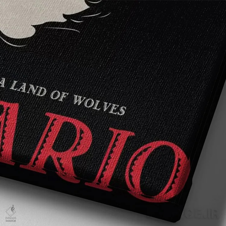 تابلو مینیمال پوستر جایگزین مینی مالیستی سیکاریو اثر پوپیت - نمای نزدیک بافت بوم