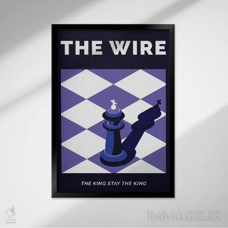 تابلو مینیمال پوستر جایگزین سریال وایر اثر پوپیت - نمای قابدار مشکی