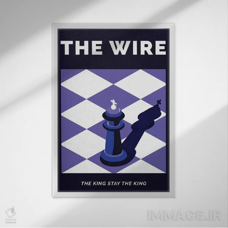 تابلو مینیمال پوستر جایگزین سریال وایر اثر پوپیت - نمای قابدار سفید