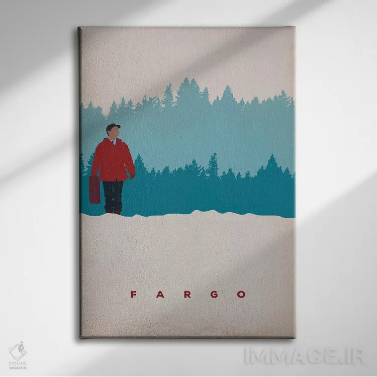 تابلو مینیمال پوستر مینی مالیستی فارگو اثر پوپیت - نمای روبهرو روی دیوار