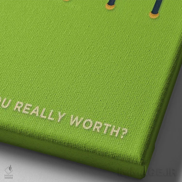 تابلو مینیمال پوستر مینی مالیستی مانی بال اثر پوپیت - نمای نزدیک بافت بوم