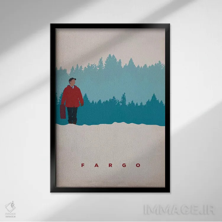 تابلو مینیمال پوستر مینی مالیستی فارگو اثر پوپیت - نمای قابدار مشکی
