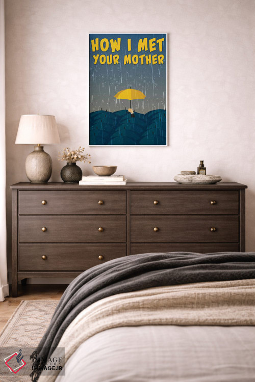 تابلو مینیمال پوستر مینی مالیستی چگونه با مادرت آشنا شدم اثر پوپیت - D4W