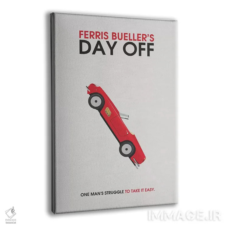 تابلو مینیمال پوستر جایگزین مینی مالیستی روز تعطیل فریس بولر اثر پوپیت - نمای پرسپکتیو محصول