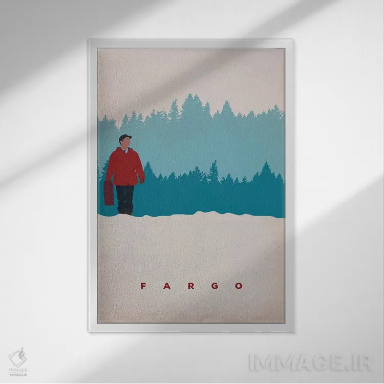 تابلو مینیمال پوستر مینی مالیستی فارگو اثر پوپیت - نمای قابدار سفید