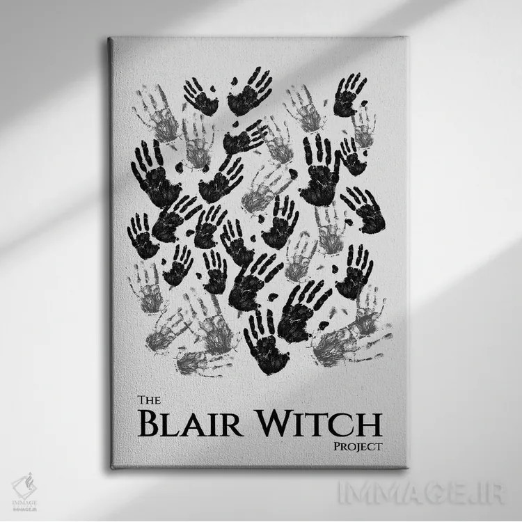 تابلو مینیمال پوستر مینی مالیستی پروژه جادوگر بلر اثر پوپیت - نمای روبهرو روی دیوار