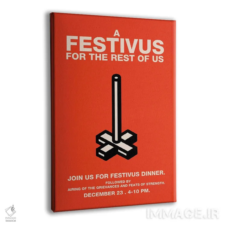 تابلو مینیمال پوستر دعوت سبک قدیمی فستیوس شاد اثر پوپیت - نمای پرسپکتیو محصول