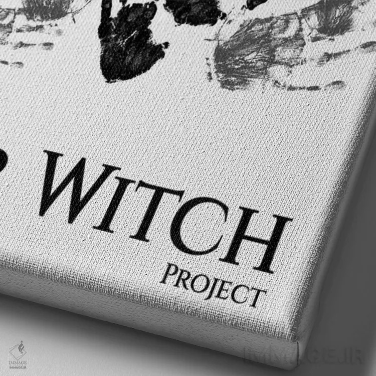 تابلو مینیمال پوستر مینی مالیستی پروژه جادوگر بلر اثر پوپیت - نمای نزدیک بافت بوم