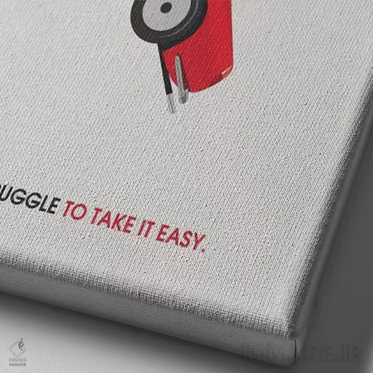 تابلو مینیمال پوستر جایگزین مینی مالیستی روز تعطیل فریس بولر اثر پوپیت - نمای نزدیک بافت بوم