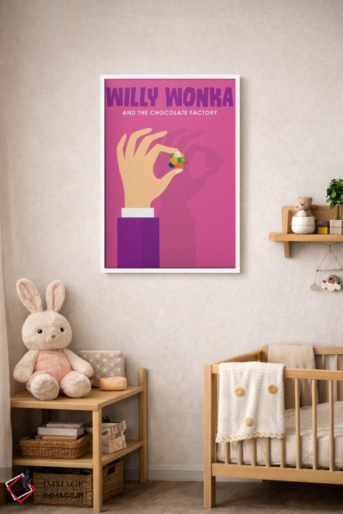 تابلو مینیمال پوستر مینی مالیستی ویلی ونکا و کارخانه شکلات سازی اثر پوپیت - D3W