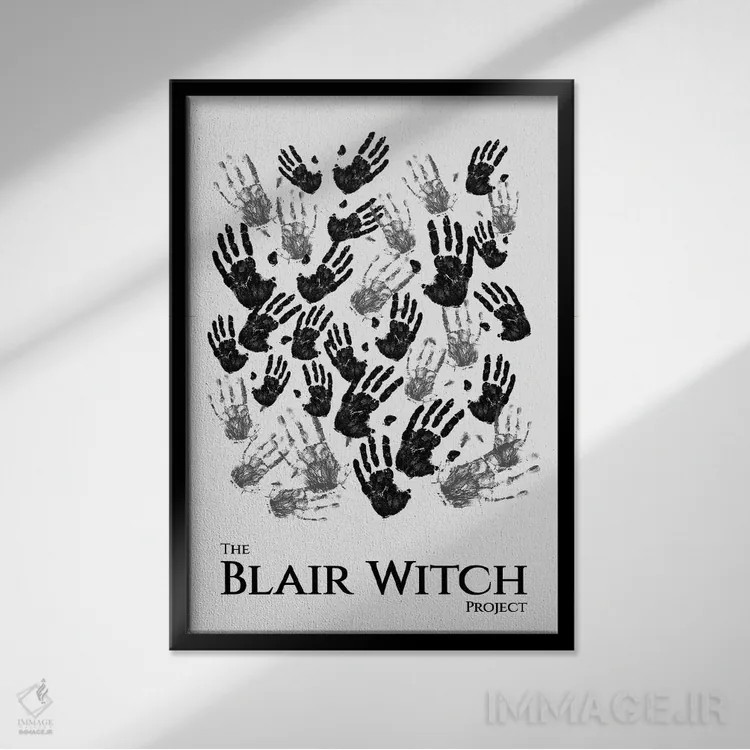 تابلو مینیمال پوستر مینی مالیستی پروژه جادوگر بلر اثر پوپیت - نمای قابدار مشکی
