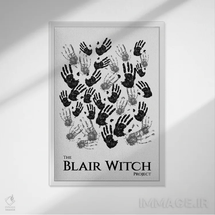 تابلو مینیمال پوستر مینی مالیستی پروژه جادوگر بلر اثر پوپیت - نمای قابدار سفید