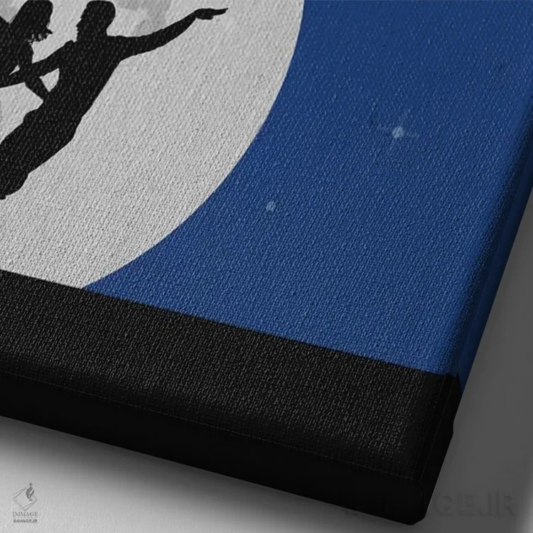 تابلو مینیمال پوستر مینی مالیستی لا لا لند اثر پوپیت - نمای نزدیک بافت بوم