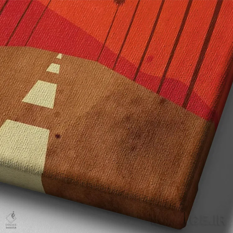 تابلو مینیمال پوستر جایگزین جاده مال هالند اثر پوپیت - نمای نزدیک بافت بوم