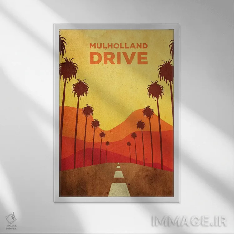 تابلو مینیمال پوستر جایگزین جاده مال هالند اثر پوپیت - نمای قابدار سفید