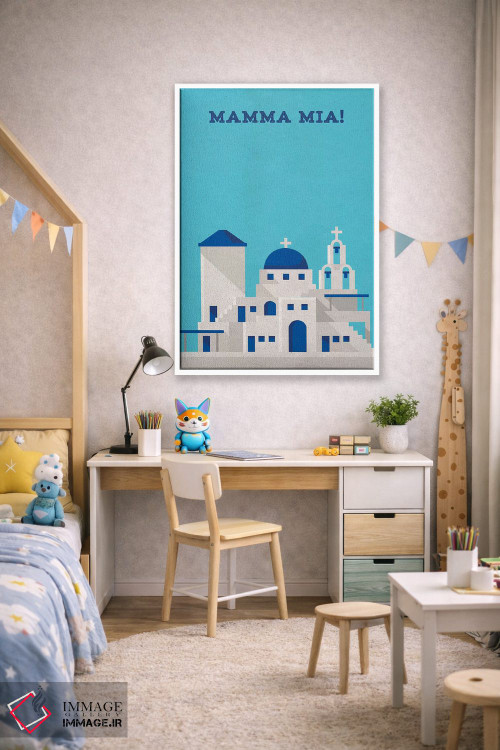 تابلو مینیمال پوستر مینی مالیستی مامامیا! اثر پوپیت - D1W