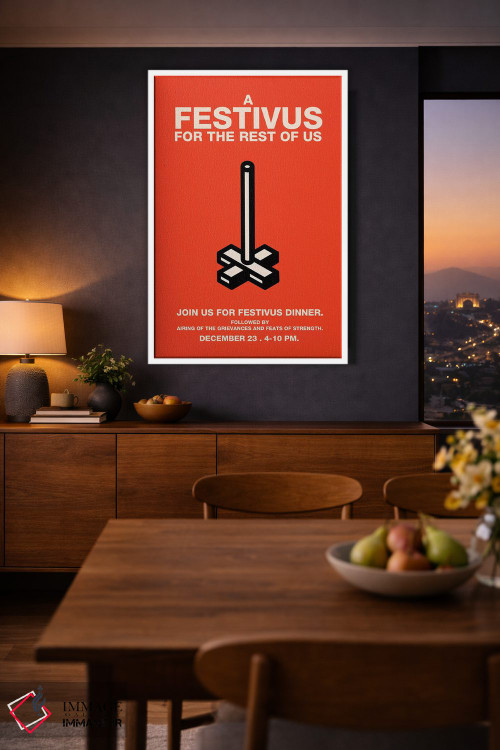 تابلو مینیمال پوستر دعوت سبک قدیمی فستیوس شاد اثر پوپیت - D4W