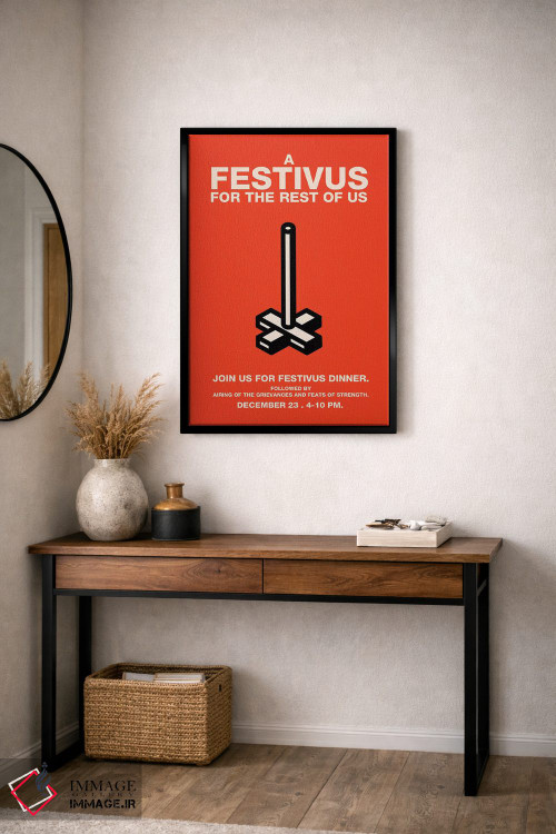 تابلو مینیمال پوستر دعوت سبک قدیمی فستیوس شاد اثر پوپیت - D5B