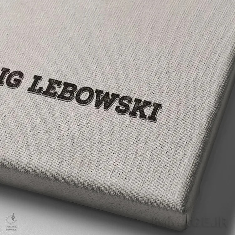 تابلو مینیمال پوستر مینی مالیستی بیگ لبوسکی ۲ اثر پوپیت - نمای نزدیک بافت بوم