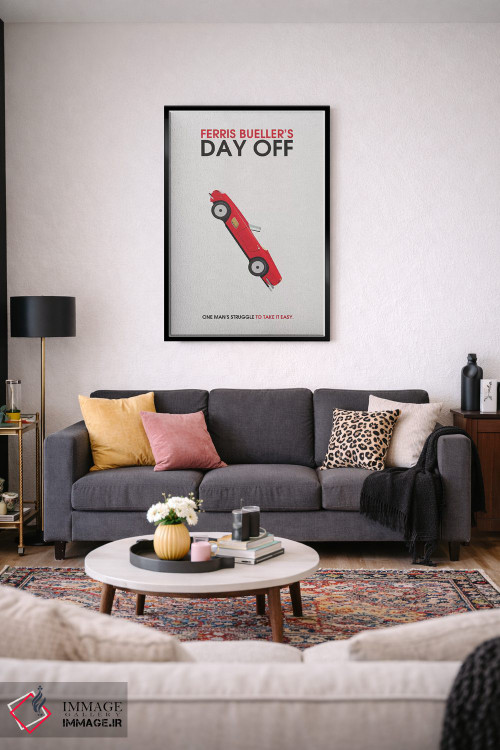 تابلو مینیمال پوستر جایگزین مینی مالیستی روز تعطیل فریس بولر اثر پوپیت - D3B