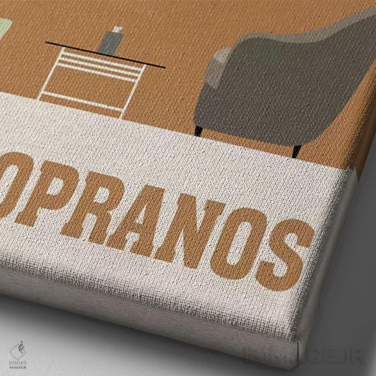 تابلو مینیمال پوستر مینی مالیستی سوپرانوها ۱ اثر پوپیت - نمای نزدیک بافت بوم