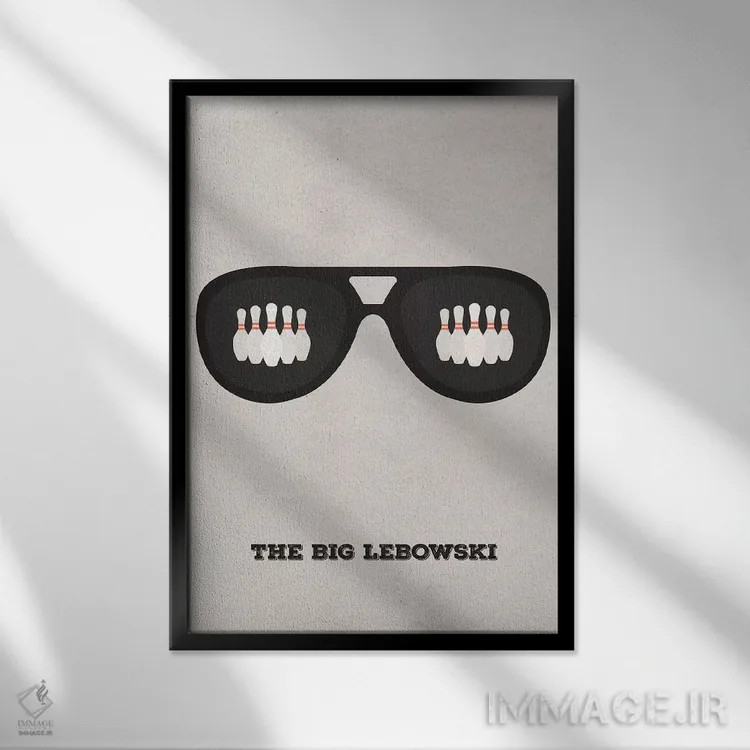 تابلو مینیمال پوستر مینی مالیستی بیگ لبوسکی ۲ اثر پوپیت - نمای قابدار مشکی