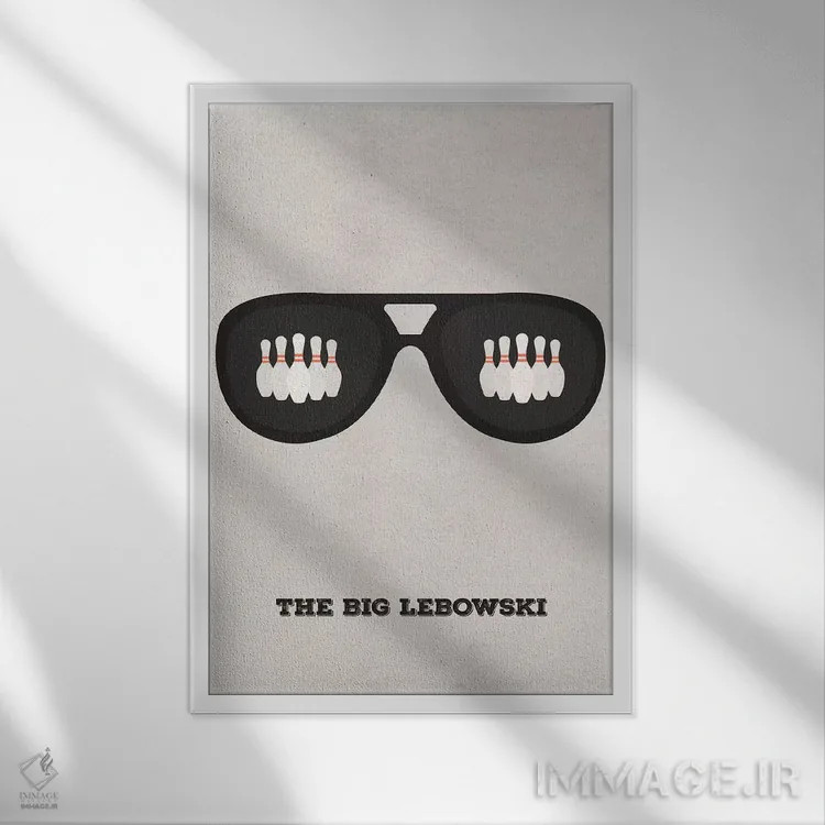 تابلو مینیمال پوستر مینی مالیستی بیگ لبوسکی ۲ اثر پوپیت - نمای قابدار سفید