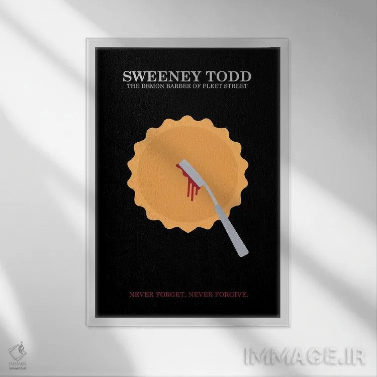 تابلو مینیمال پوستر مینی مالیستی سوئینی تاد اثر پوپیت - نمای قابدار سفید