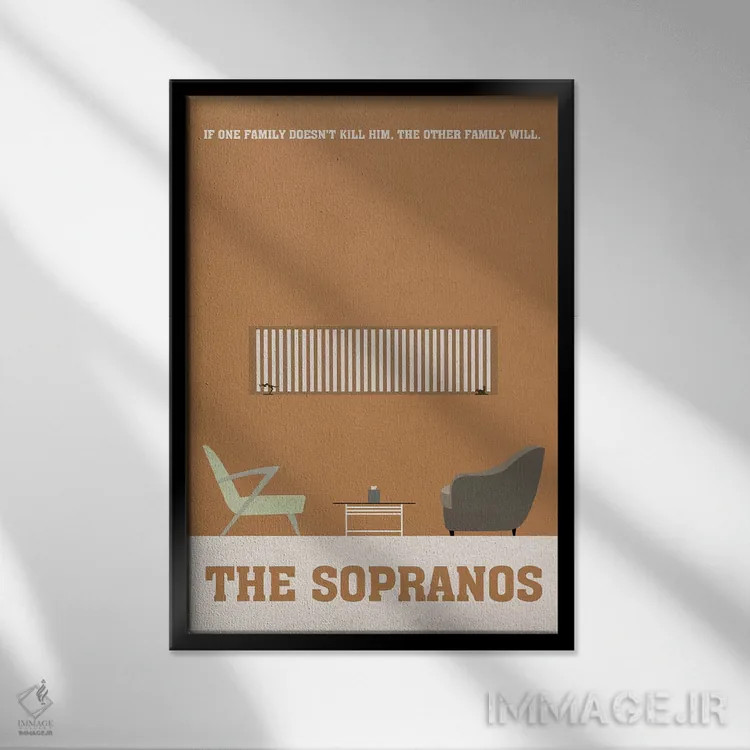 تابلو مینیمال پوستر مینی مالیستی سوپرانوها ۱ اثر پوپیت - نمای قابدار مشکی