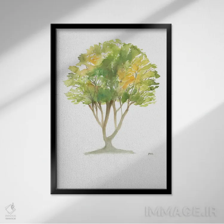 تابلو دکوراتیو درخت ۱ اثر پتی من - نمای قابدار مشکی