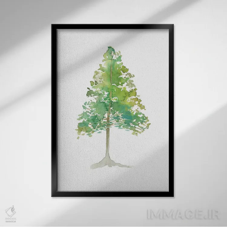 تابلو دکوراتیو درخت ۴ اثر پتی من - نمای قابدار مشکی