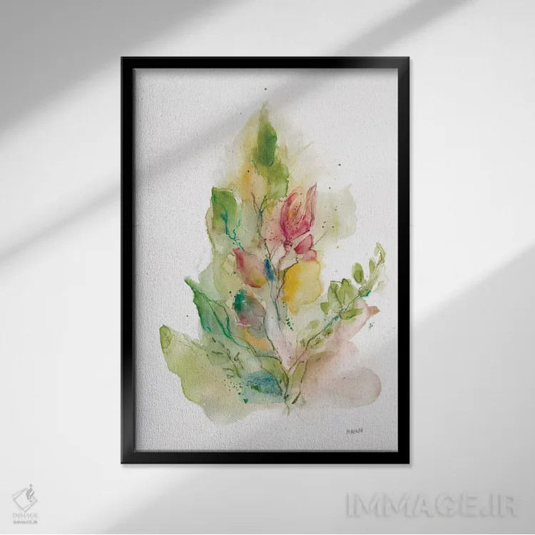 تابلو دکوراتیو رشد ۲ اثر پتی من - نمای قابدار مشکی