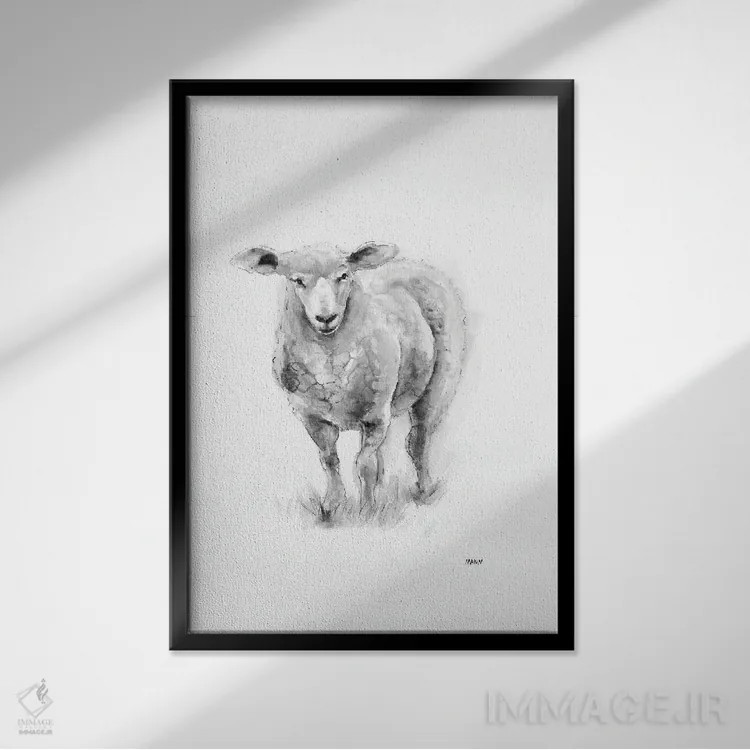 تابلو مدرن در مزرعه ۳ اثر پتی من - نمای قابدار مشکی