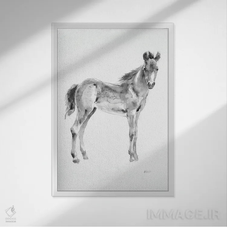 تابلو مدرن در مزرعه ۱ اثر پتی من - نمای قابدار سفید