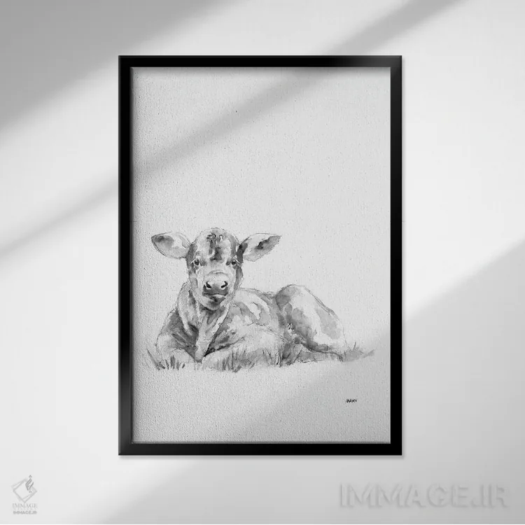 تابلو مدرن در مزرعه ۲ اثر پتی من - نمای قابدار مشکی