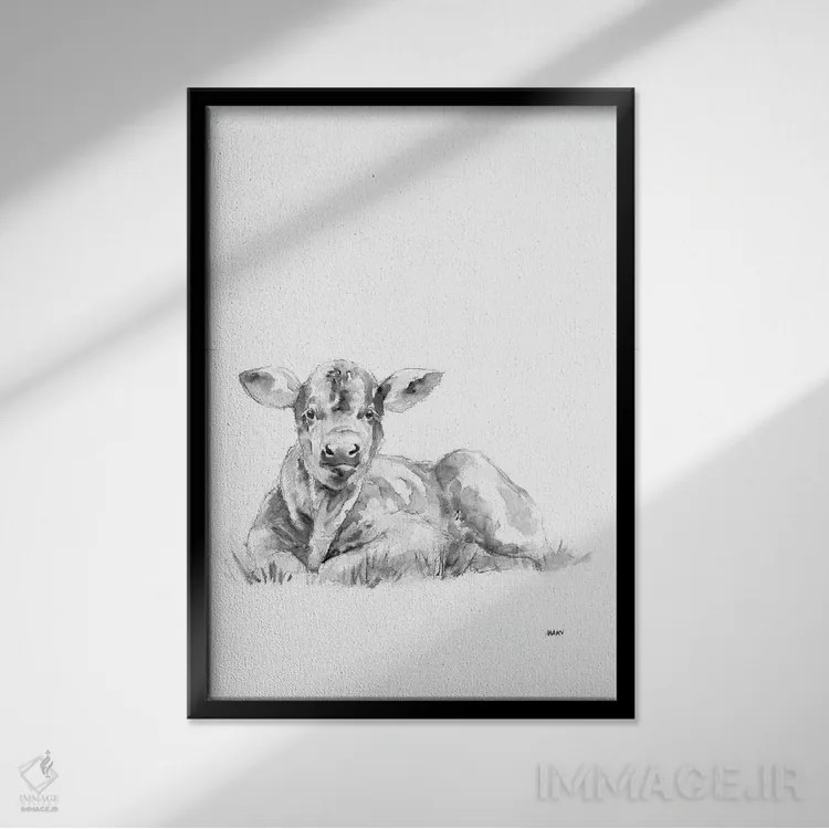 تابلو مدرن در مزرعه ۲ اثر پتی من - نمای قابدار مشکی