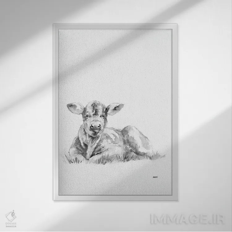 تابلو مدرن در مزرعه ۲ اثر پتی من - نمای قابدار سفید