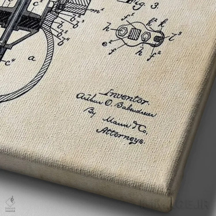 تابلو دکوراتیو شیر هیدرانت آتش نشانی اثر پتنت ۷۷ - نمای نزدیک بافت بوم