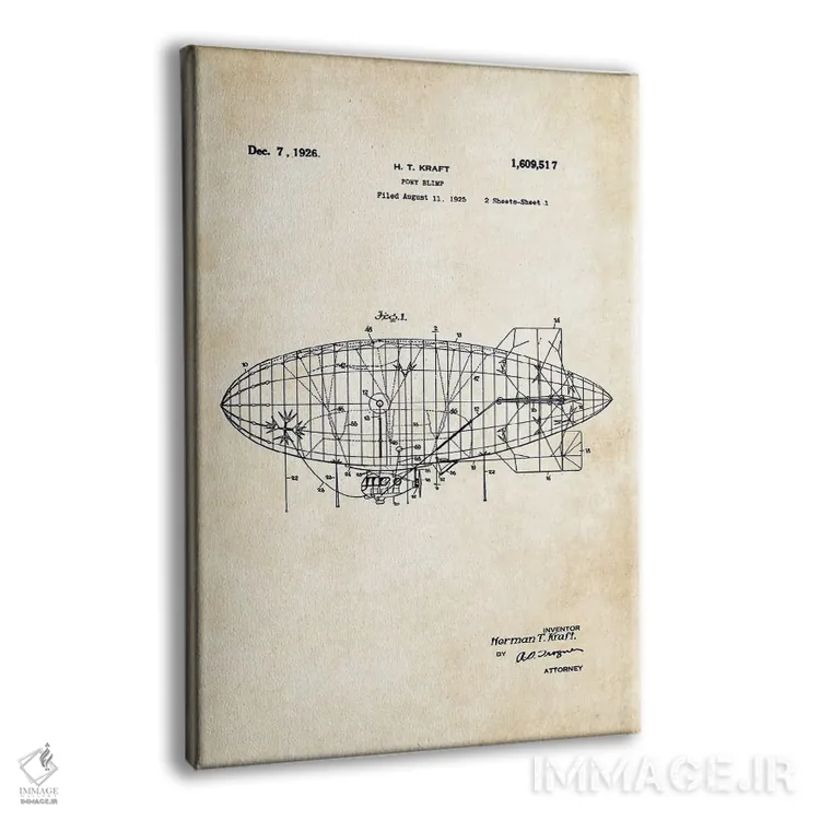 تابلو دکوراتیو بالن تبلیغاتی گودیر اثر پتنت ۷۷ - نمای پرسپکتیو محصول