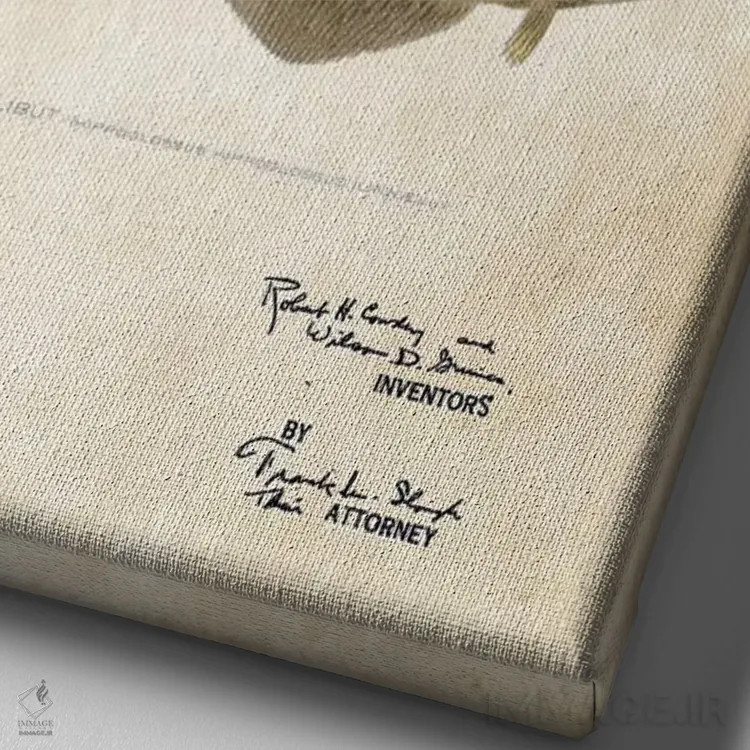 تابلو دکوراتیو طعمه ماهیگیری هالیبوت اثر پتنت ۷۷ - نمای نزدیک بافت بوم