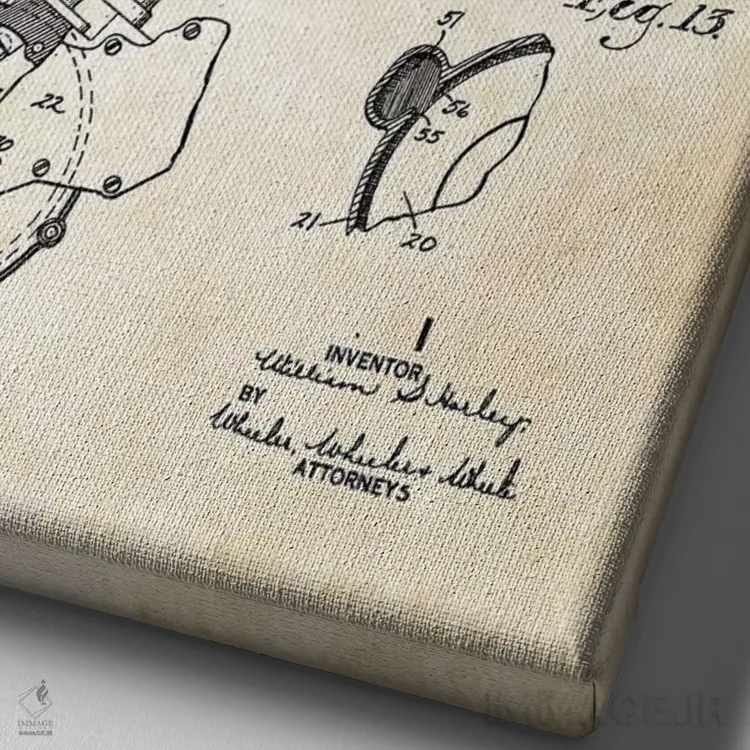 تابلو دکوراتیو موتور ناکل هد هارلی دیویدسون اثر پتنت ۷۷ - نمای نزدیک بافت بوم