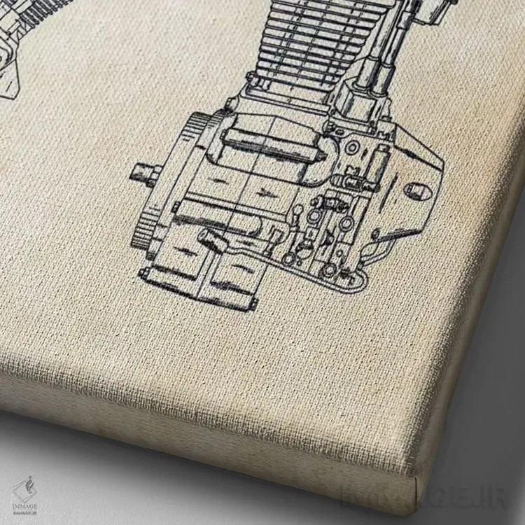 تابلو دکوراتیو موتور اوولوشن هارلی دیویدسون اثر پتنت ۷۷ - نمای نزدیک بافت بوم