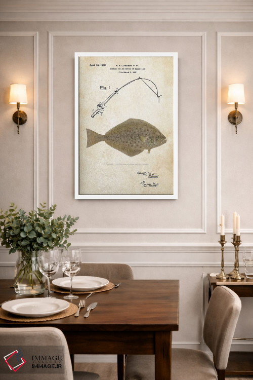 تابلو دکوراتیو طعمه ماهیگیری هالیبوت اثر پتنت ۷۷ - D1W
