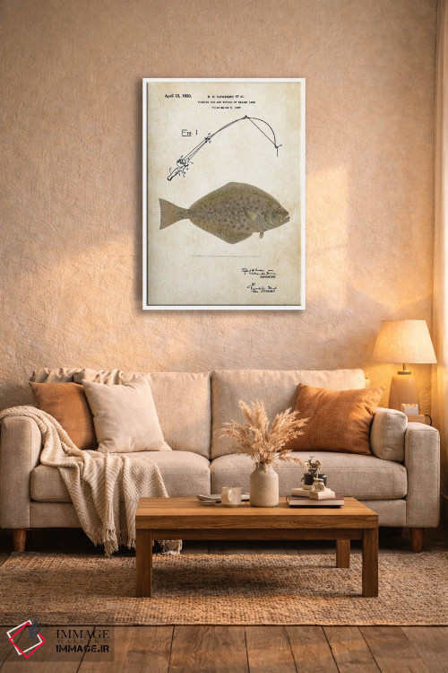 تابلو دکوراتیو طعمه ماهیگیری هالیبوت اثر پتنت ۷۷ - D3W