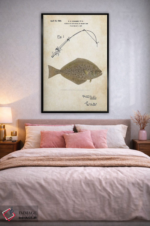 تابلو دکوراتیو طعمه ماهیگیری هالیبوت اثر پتنت ۷۷ - D2B