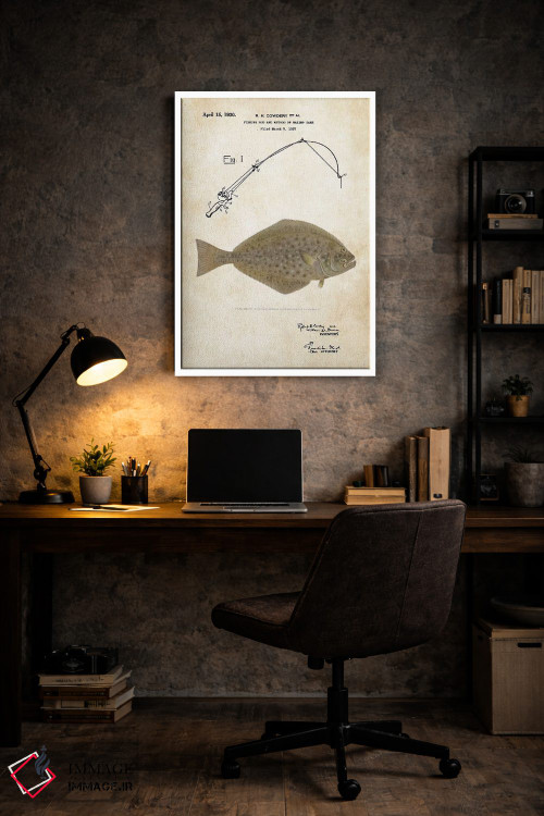 تابلو دکوراتیو طعمه ماهیگیری هالیبوت اثر پتنت ۷۷ - D5W
